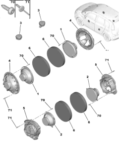 Türlautsprecher Gehäuse Original Citroen Peugeot C3 Picasso 9365KL
