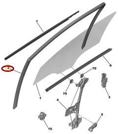 Türscheibendichtung Links Original Peugeot C-Elysse 9675435980