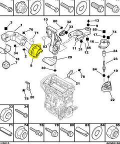 Motorhalter Original Citroen Peugeot Xsara 307 1.6 1839E7 9638557080 