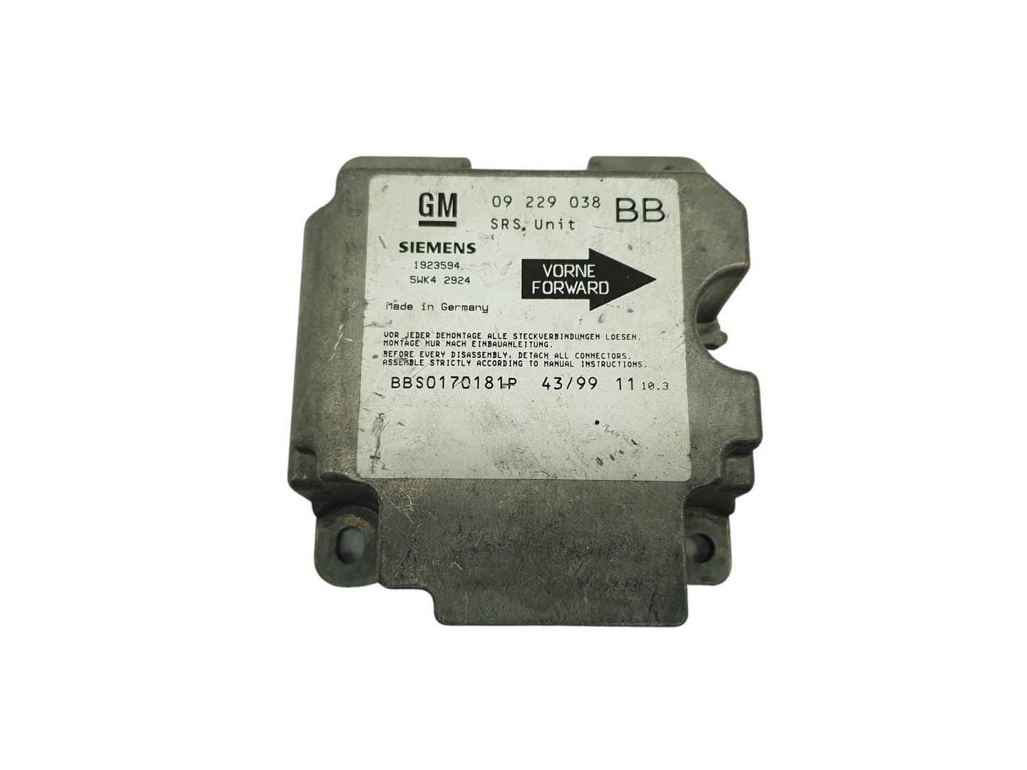 Steuergerät 09229038 BB 5WK42924 GM Siemens main product photo