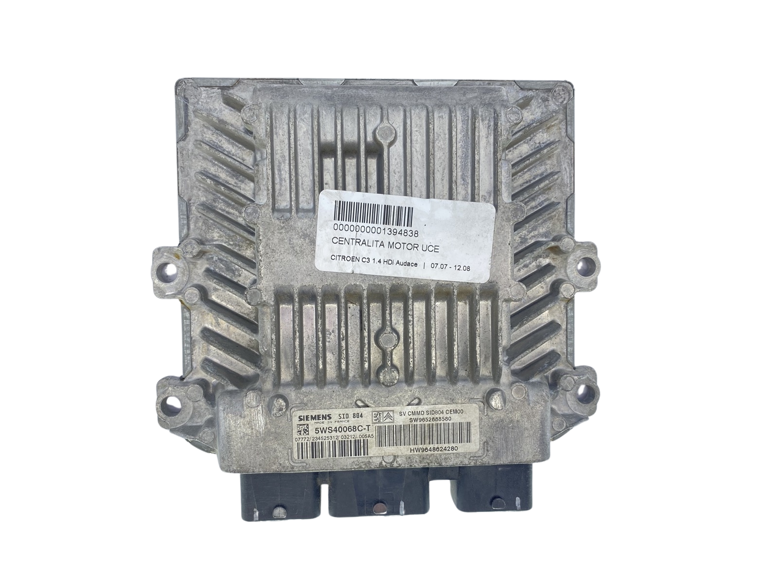 Steuergerät 9652888580 9648624280 5WS40068C-T SID804 PSA Siemens 63226 main product photo