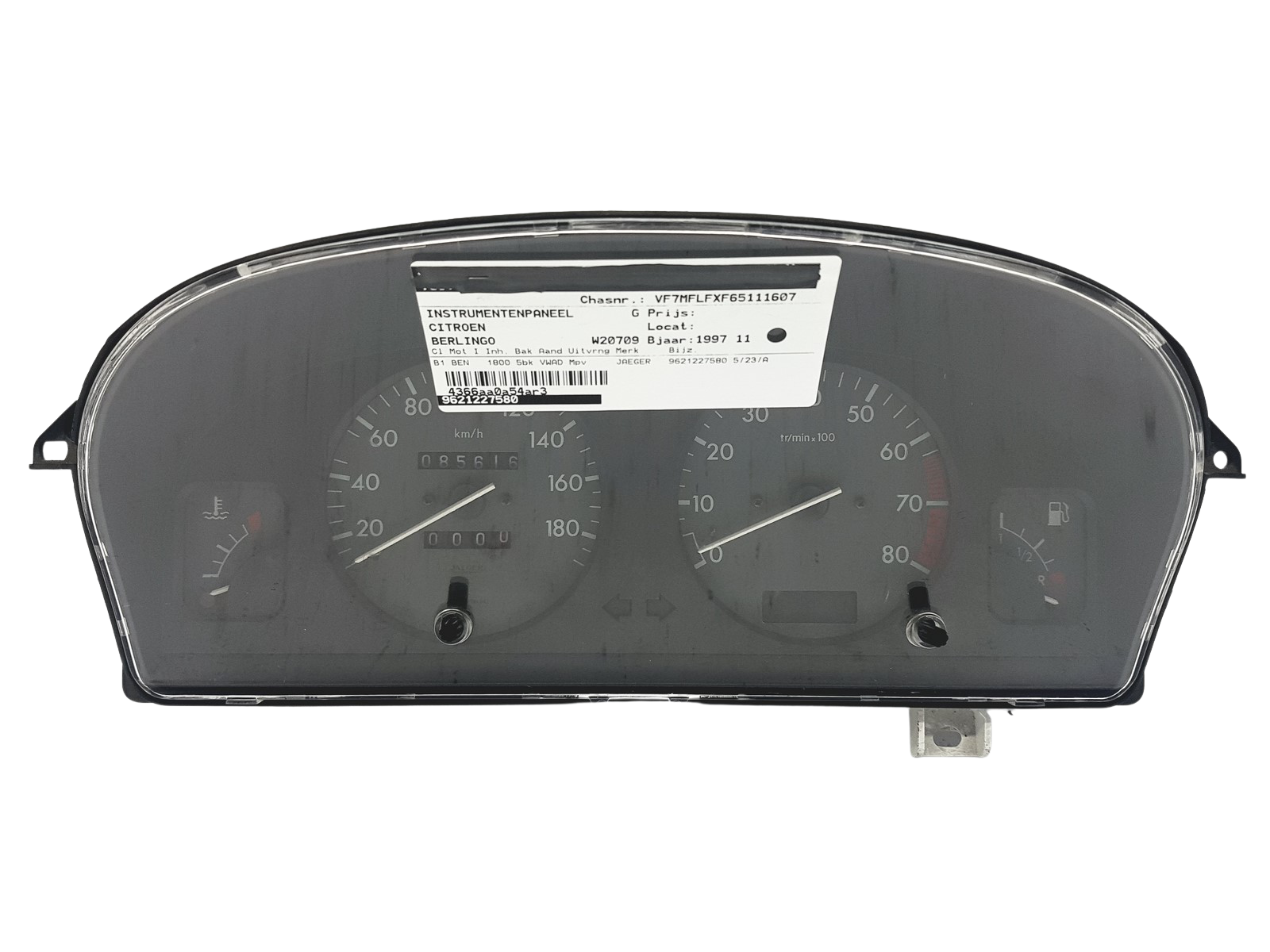 Tacho Kombiinstrument Berlingo 1 Partner 1 9621227580 PSA 49172 main product photo