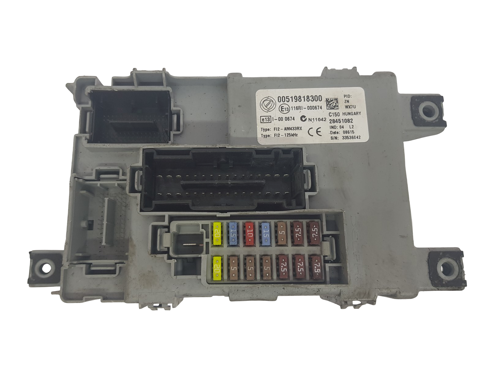 Steuergerät BSI Fiat 00519818300 Delphi main product photo