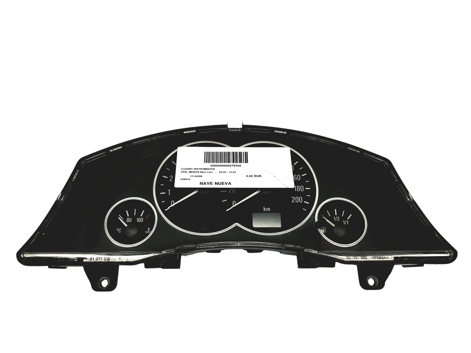 Tacho Kombiinstrument Opel Meriva A 13140265MN 110080162014 58352 main product photo