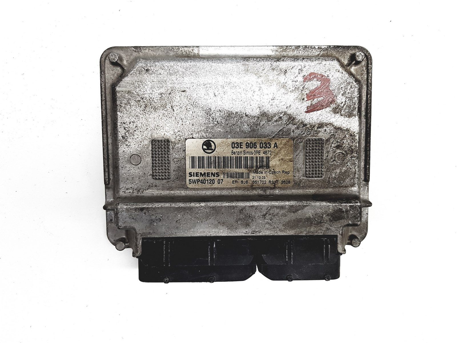 Steuergerät 03E906033A 5WP40120 07 Skoda Siemens main product photo