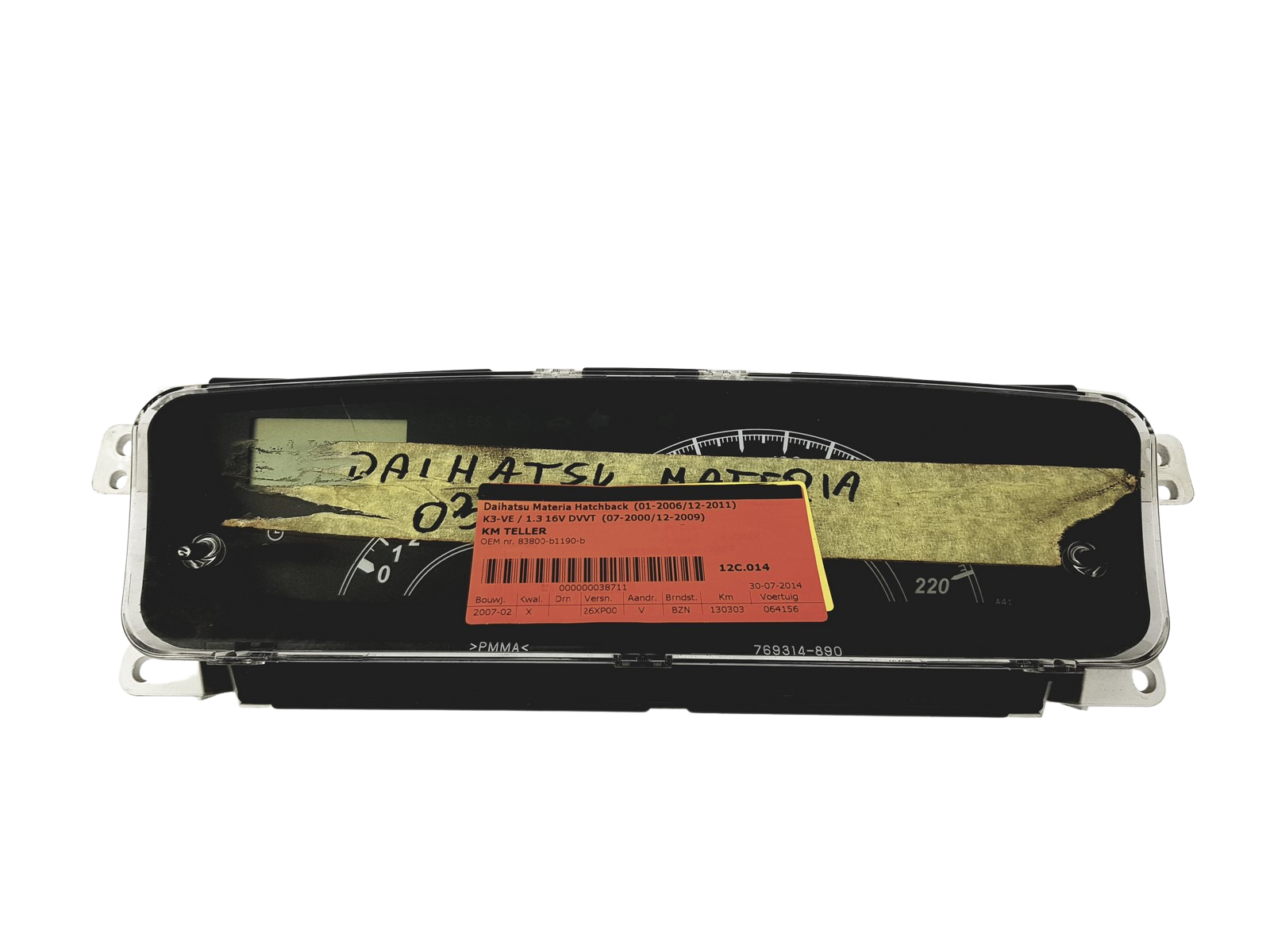 Tacho Kombiinstrument Daihatsu Materia 83800-B1190-B 52533 main product photo