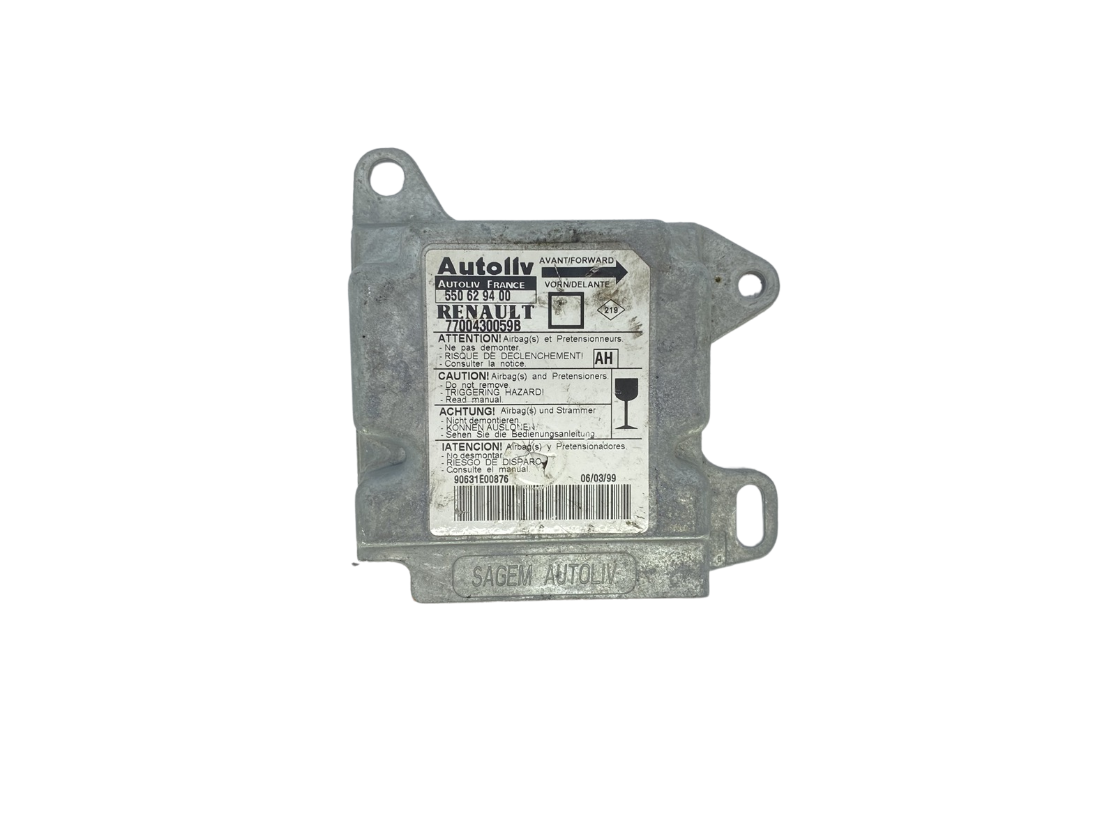 Steuergerät 7700430059B 550629400 Renault Autoliv 58393 main product photo