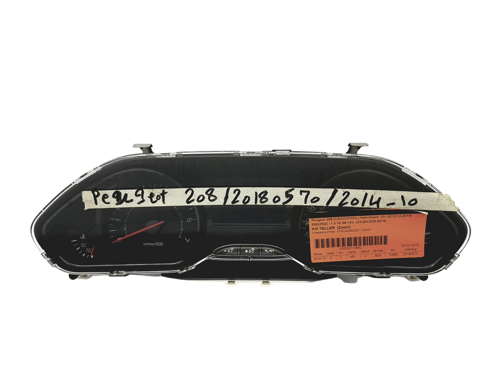 Tacho Kombiinstrument Peugeot 208 9805399980 J Yazaki 53273 main product photo