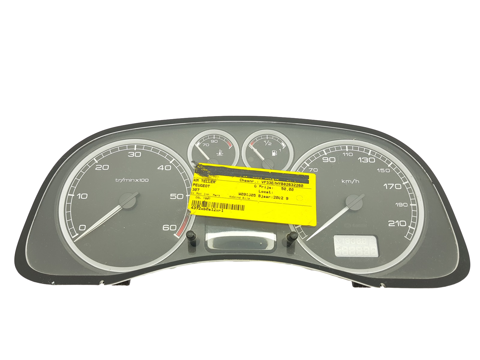 Tacho Kombiinstrument Peugeot 307 9636708880 E 05 25964 main product photo