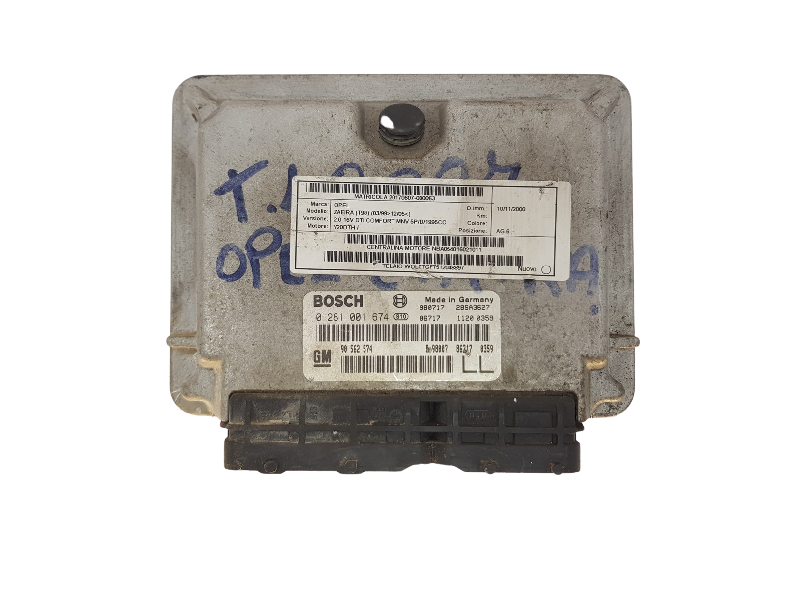 Steuergerät 90562574LL 0281001674 Opel Bosch 30735 main product photo