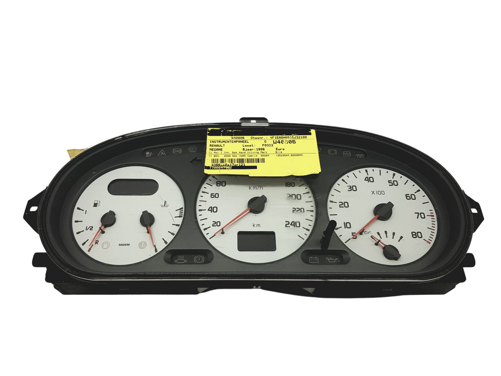Tacho Kombiinstrument Renault Megane 7700847792 F Sagem main product photo