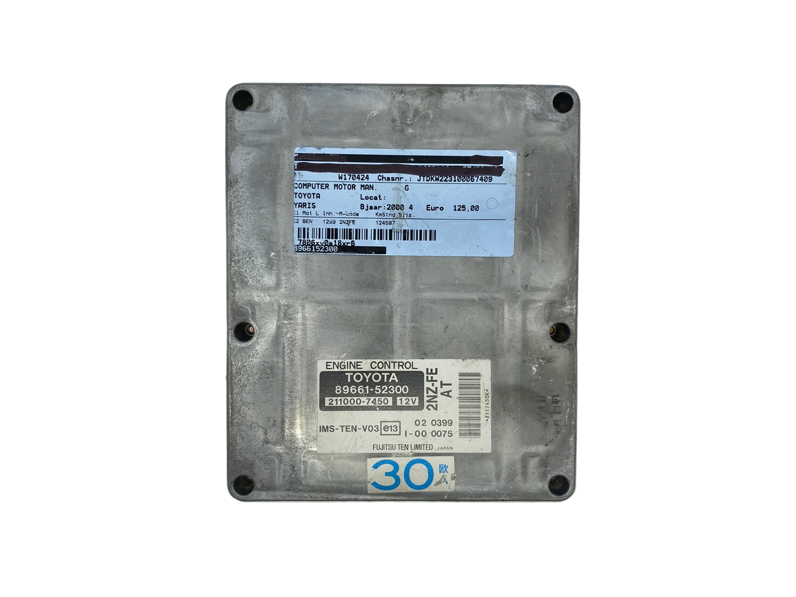 Steuergerät 89661-52300 211000-7450 2NZ-FE Toyota Fujitsu main product photo