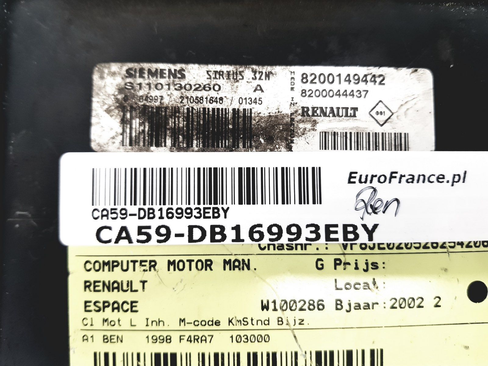 Steuergerät S110130260A 8200149442 8200044437 Renault Siemens main product photo