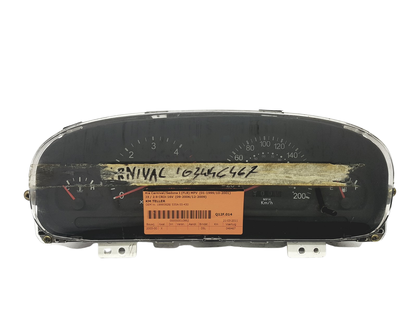 Tacho Kombiinstrument Kia Carnival K55A-55-430 K55A55430 53116 main product photo