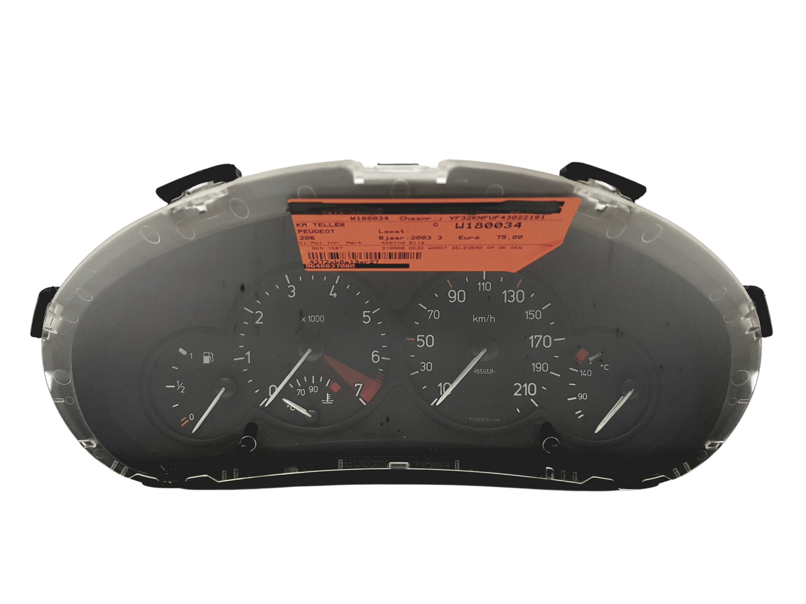 Tacho Kombiinstrument Peugeot 206 9648837080 000644006 32407 main product photo