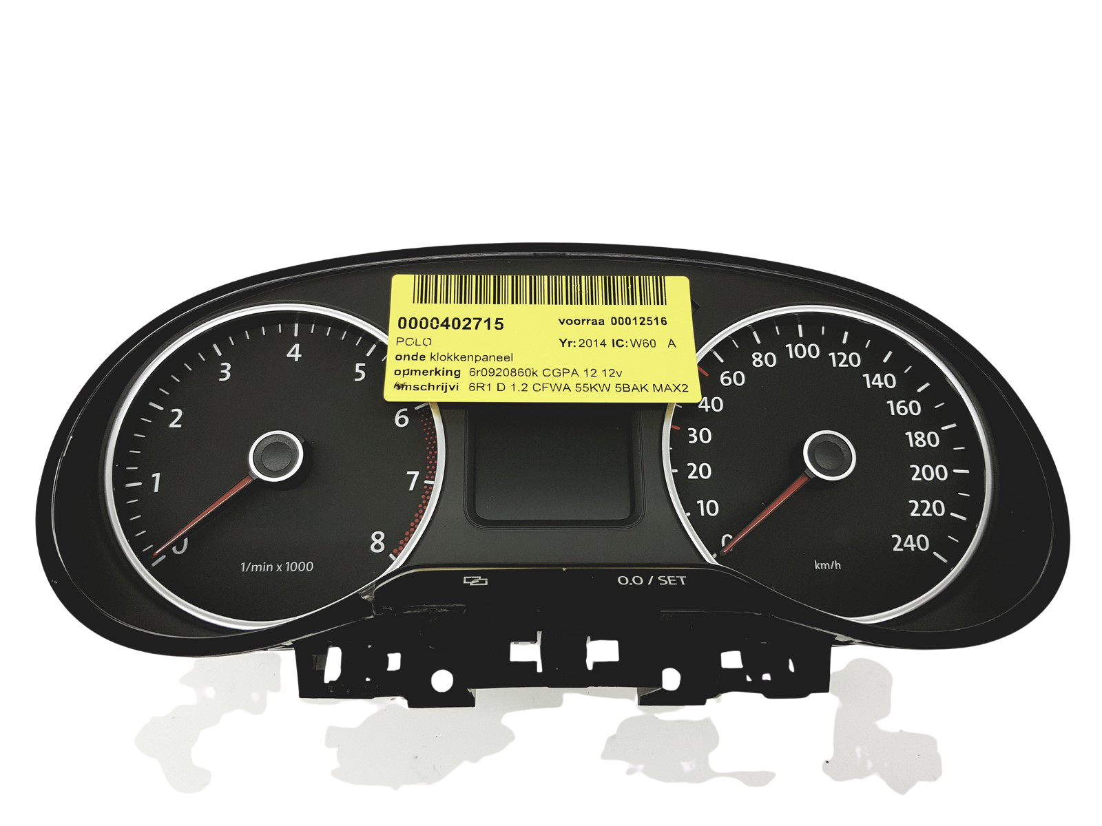 Tacho Kombiinstrument VW Polo 6R 6R0920860K A2C34588200 VDO main product photo