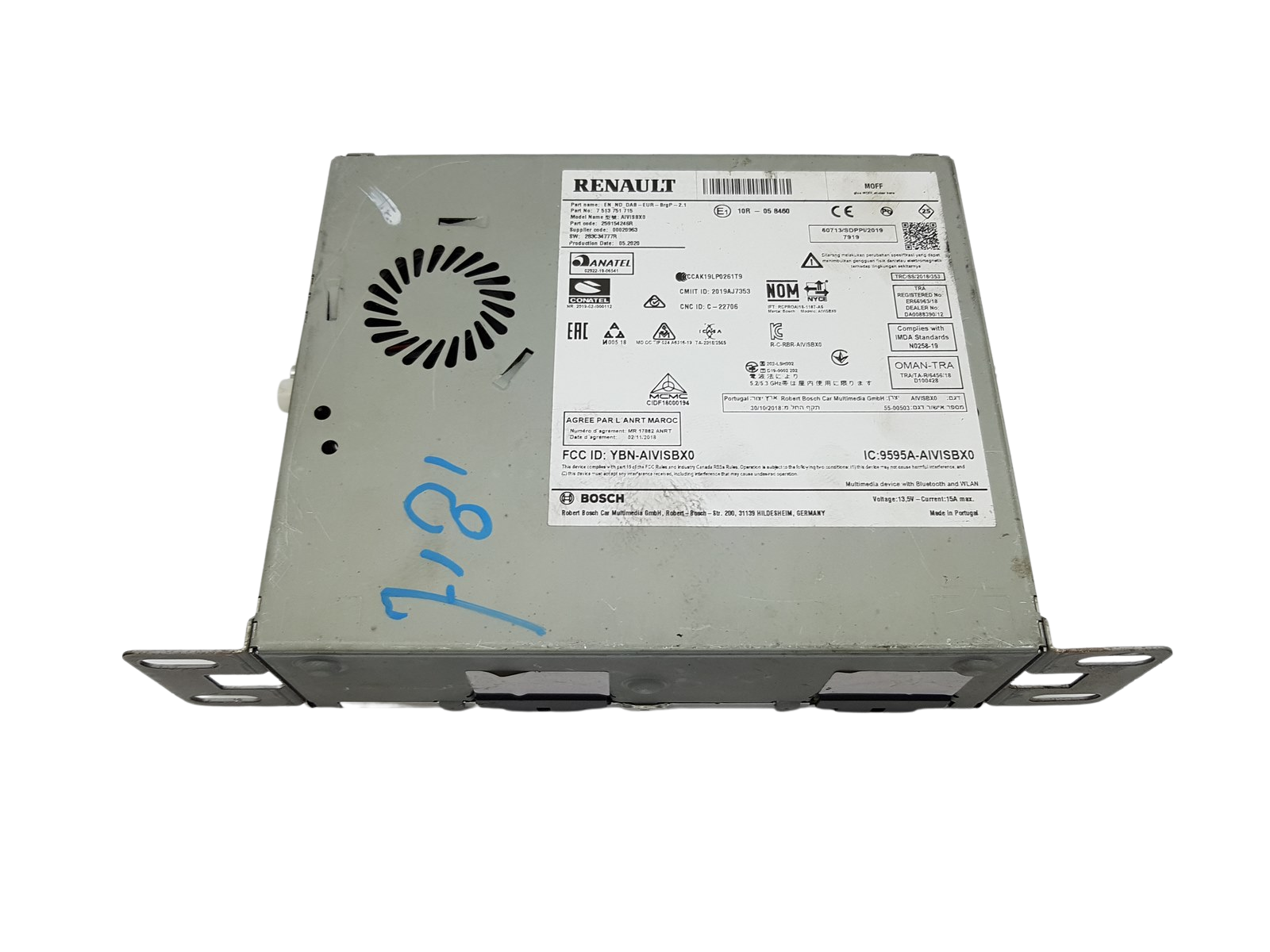 Navigationssystem Radio Renault Clio 5 259154246R 7513751715 283C34777R main product photo