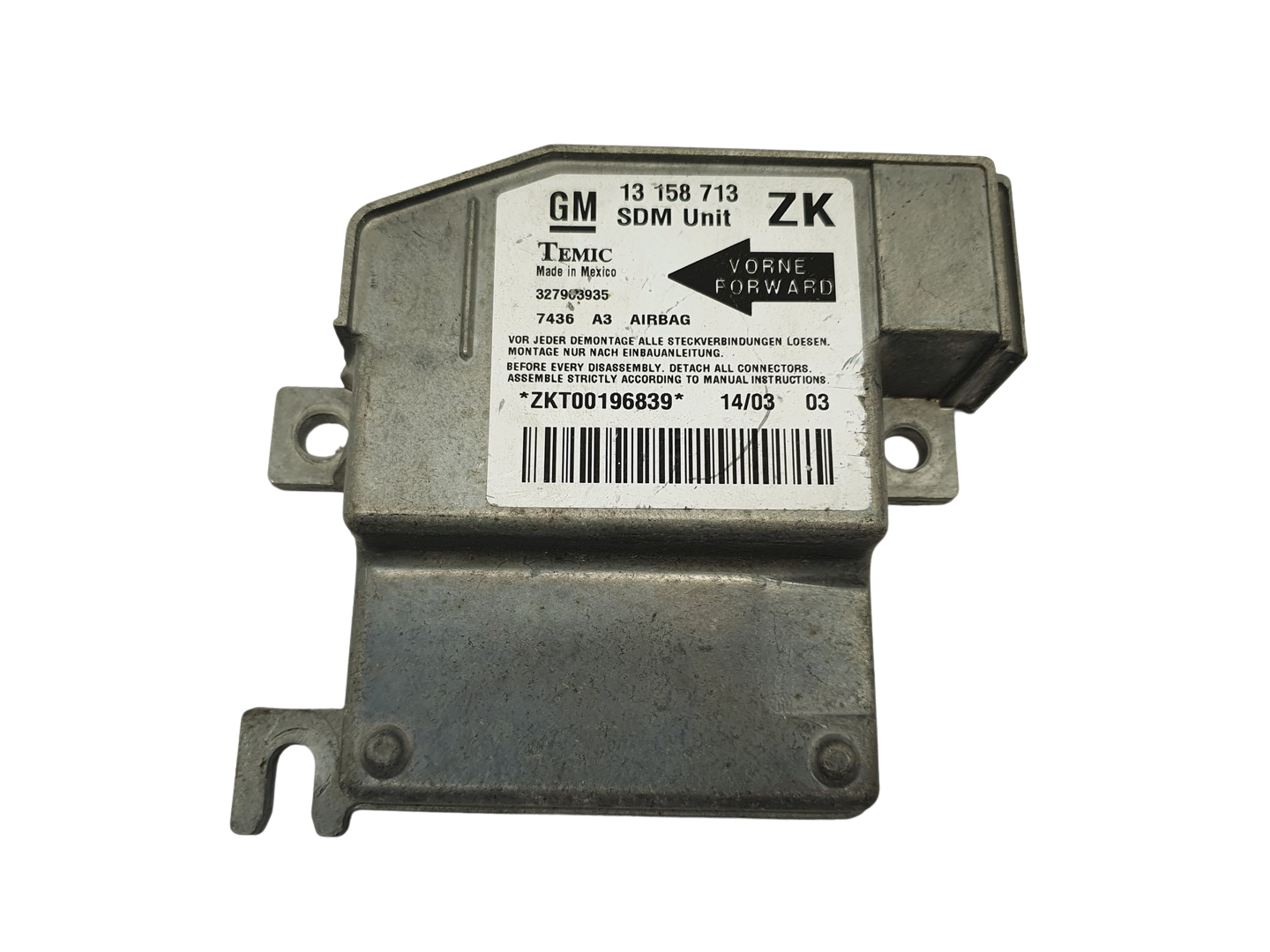 Steuergerät 13158713 ZK 327963935 Opel GM Temic main product photo