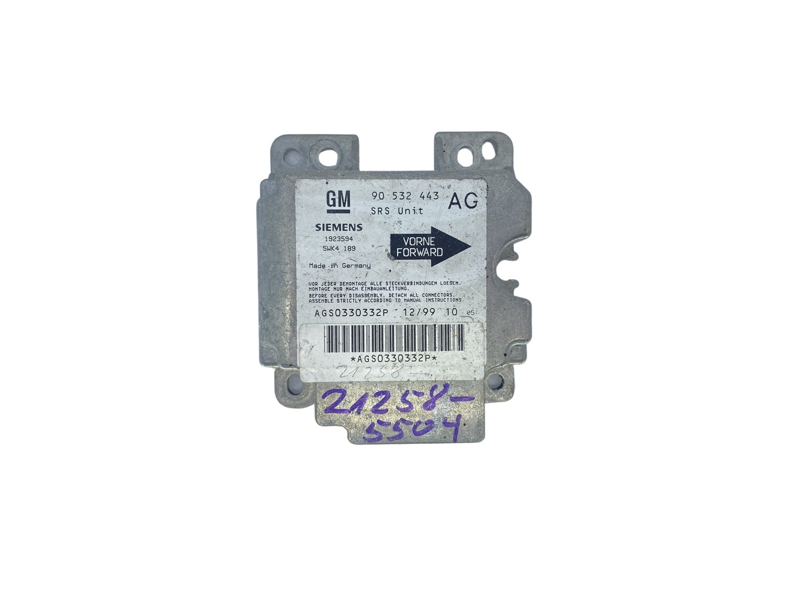 Steuergerät 90532443 5WK4189 Opel Siemens 58690 main product photo