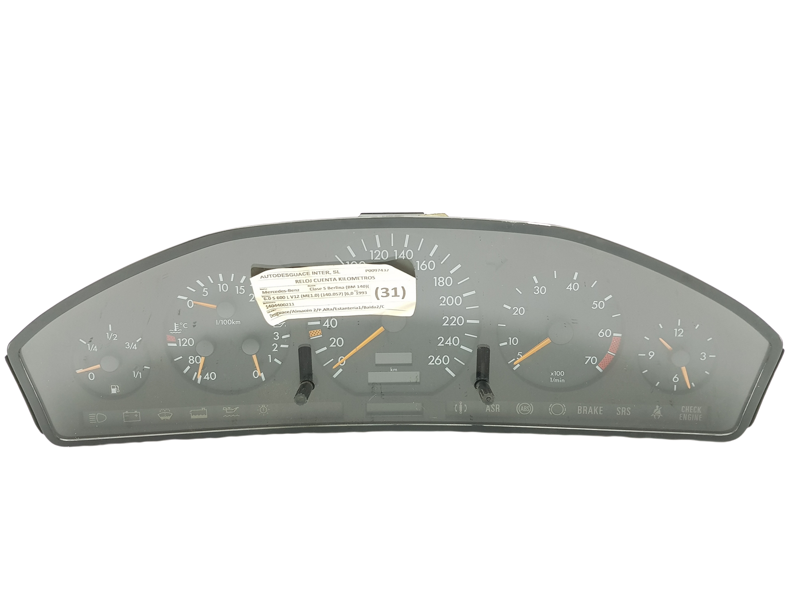 Tacho Kombiinstrument Mercedes S W140 A1404400211 110008598041 VDO main product photo