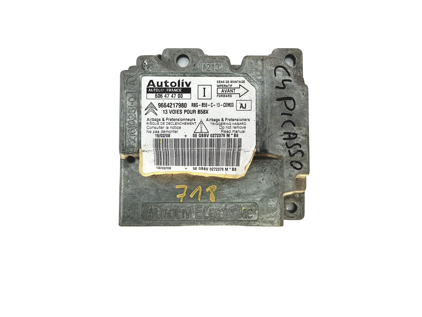 Steuergerät Moduł 9664217980 606474700 PSA Autoliv main product photo