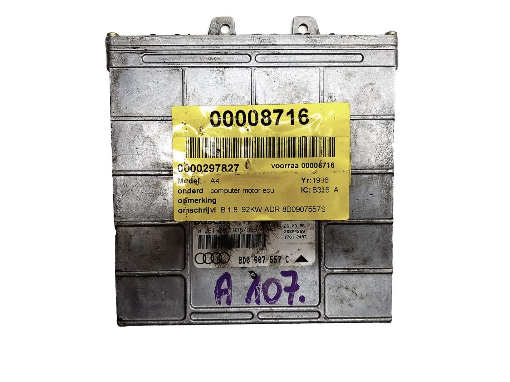 Steuergerät 8D0907557C 0261203938 Audi A4 B5 Bosch 10842 main product photo