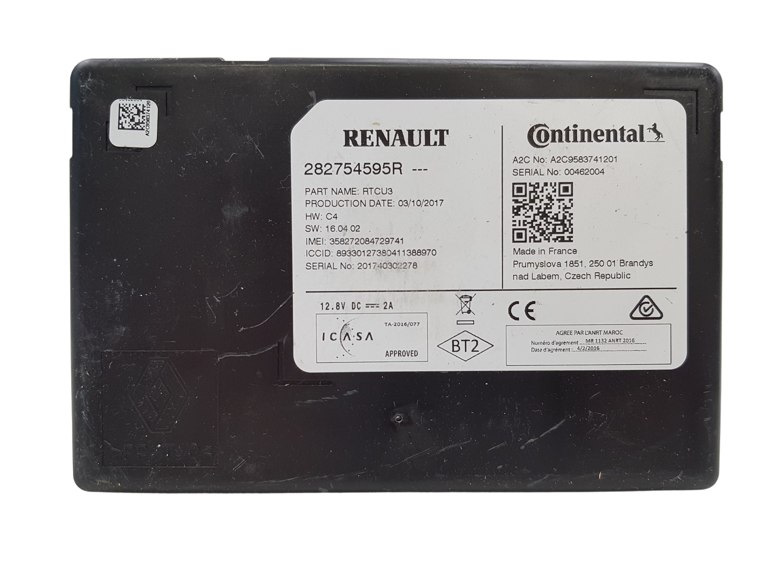 Steuergerät Renault 282754595R RTCU3 A2C9583741201 1067 main product photo