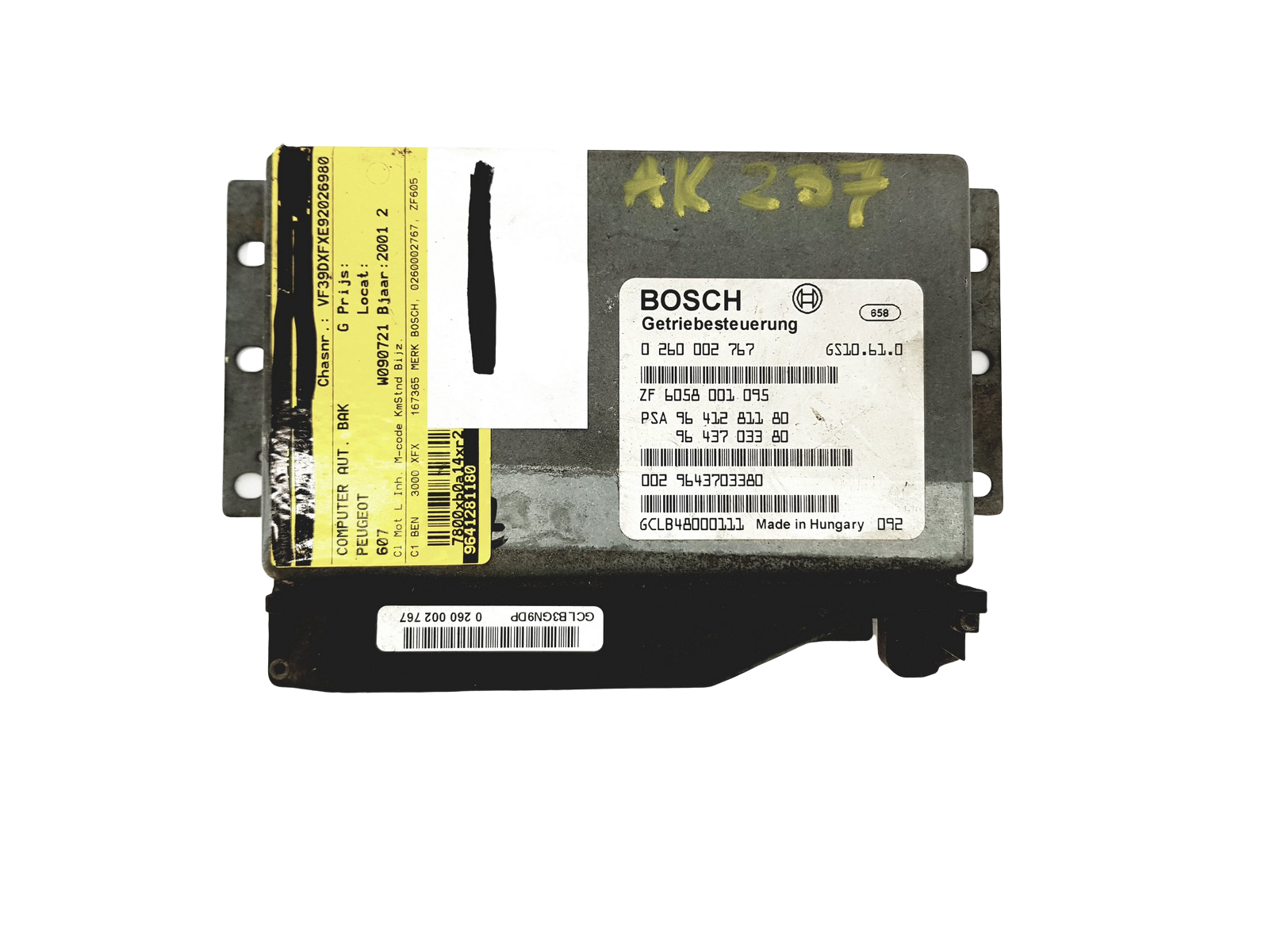 Steuergerät PSA 0260002767 9641281180 Bosch 22229 main product photo