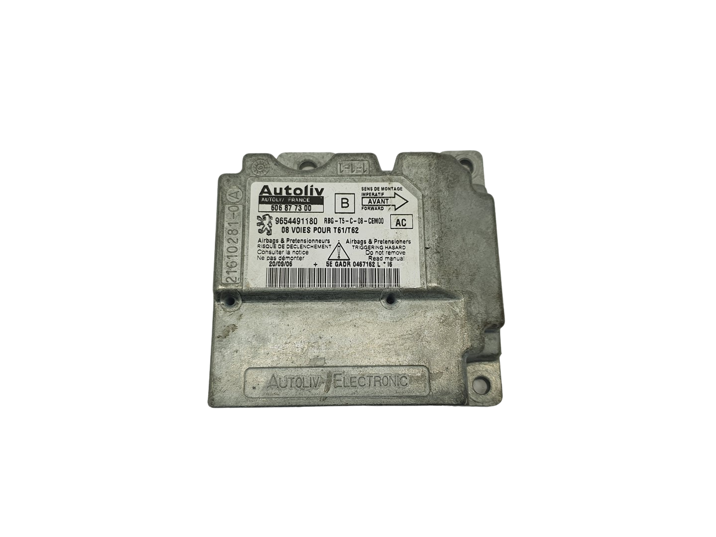 Steuergerät Peugeot 9654491180 606877300 Autoliv 69033 main product photo