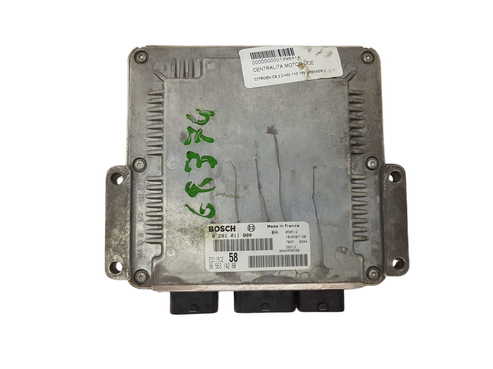 Steuergerät 0281011800 9646850580 9656314280 PSA Bosch 3480 main product photo
