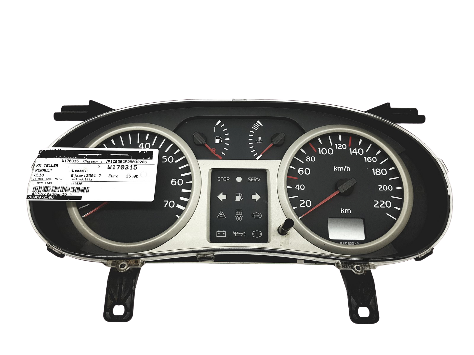 Tacho Kombiinstrument Renault Clio 2 8200059776 32489 main product photo