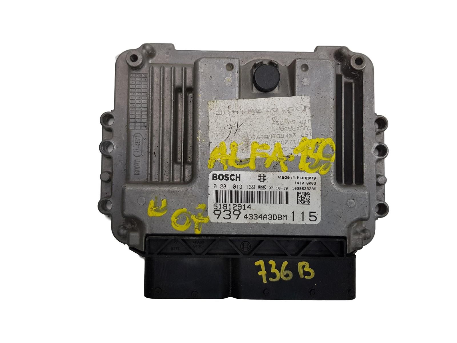 Motorsteuerung 51812914 0281013139 Alfa Romeo Bosch main product photo