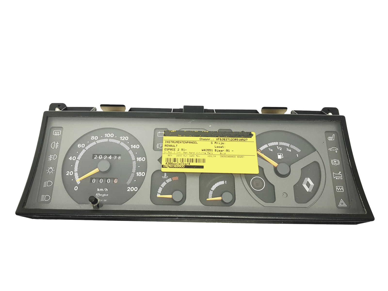 Tacho Kombiinstrument Renault Espace 2 6025104545 Veglia main product photo