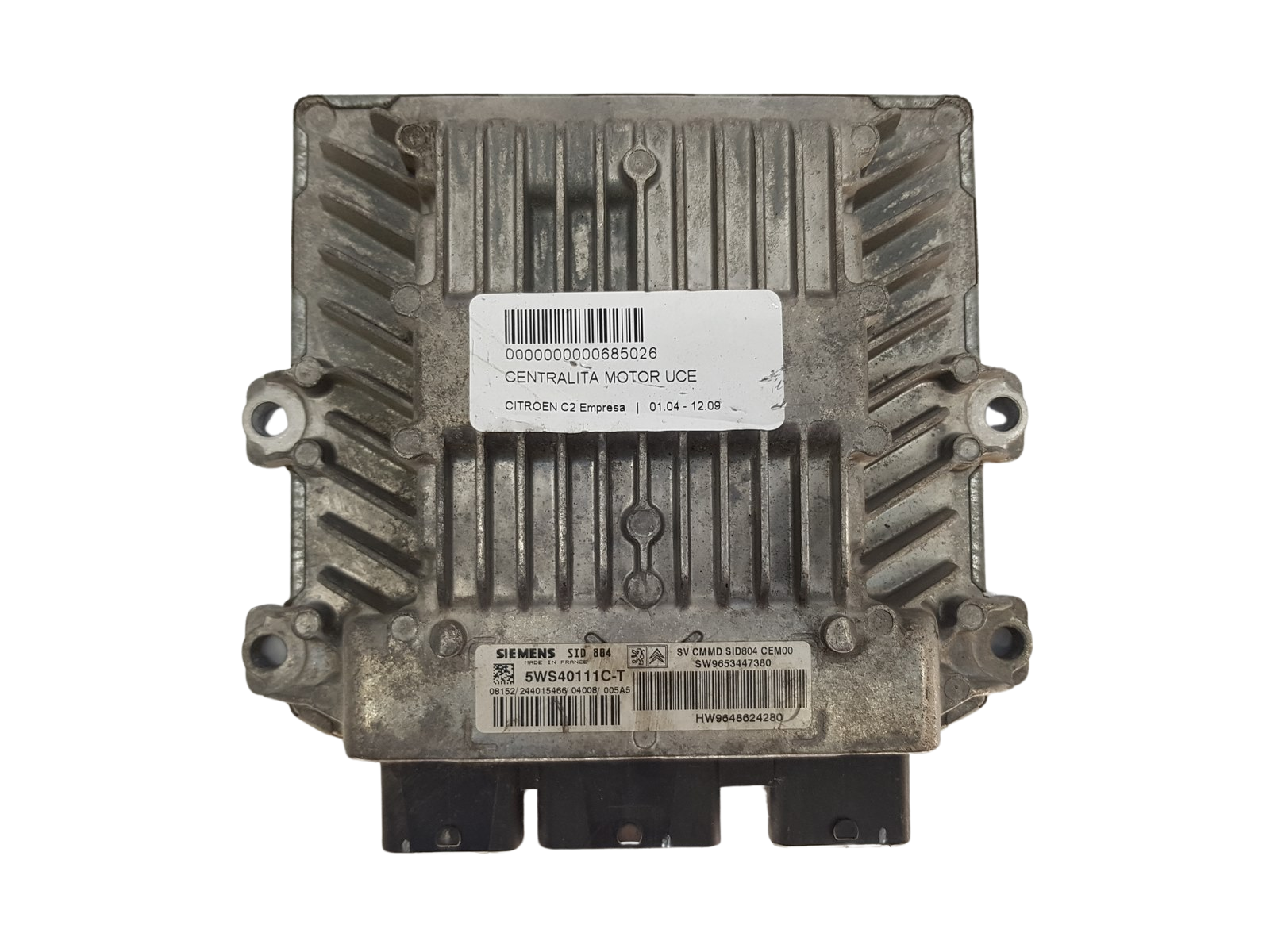 Steuergerät 9653447380 9648624280 5WS40111C-T SID804 PSA Siemens 3192 main product photo