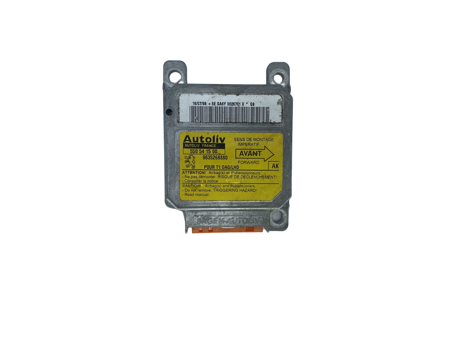 Steuergerät 9635268880 550541500 PSA Autoliv main product photo