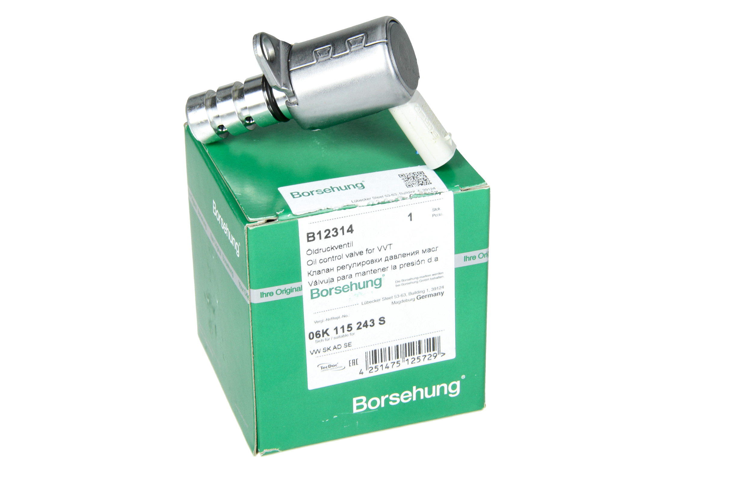 Öldruckventil 06K115243S B12314 VW Audi Seat Skoda Borsehung main product photo