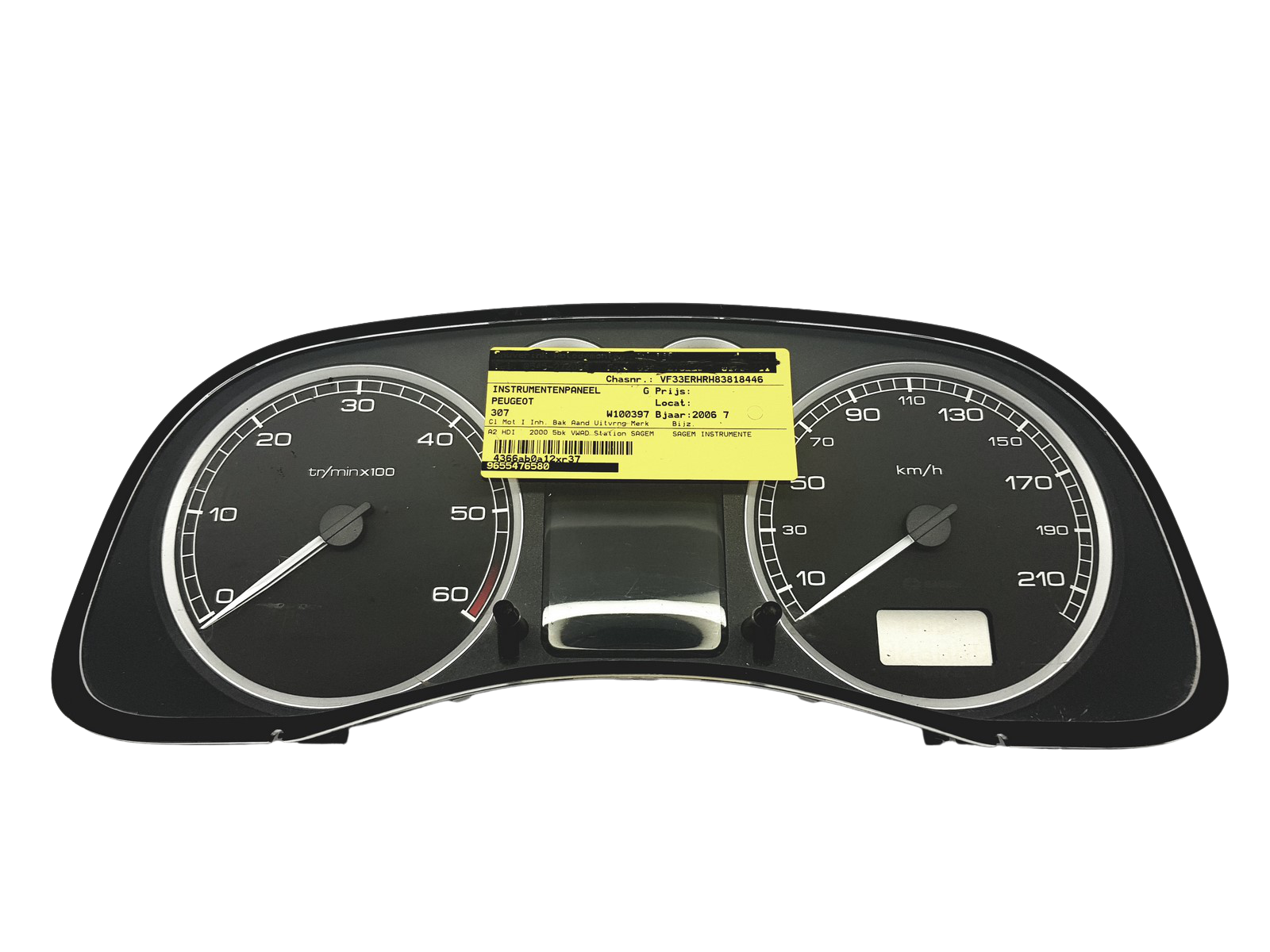 Tacho Kombiinstrument Peugeot 307 9655476580 G00 49017 main product photo