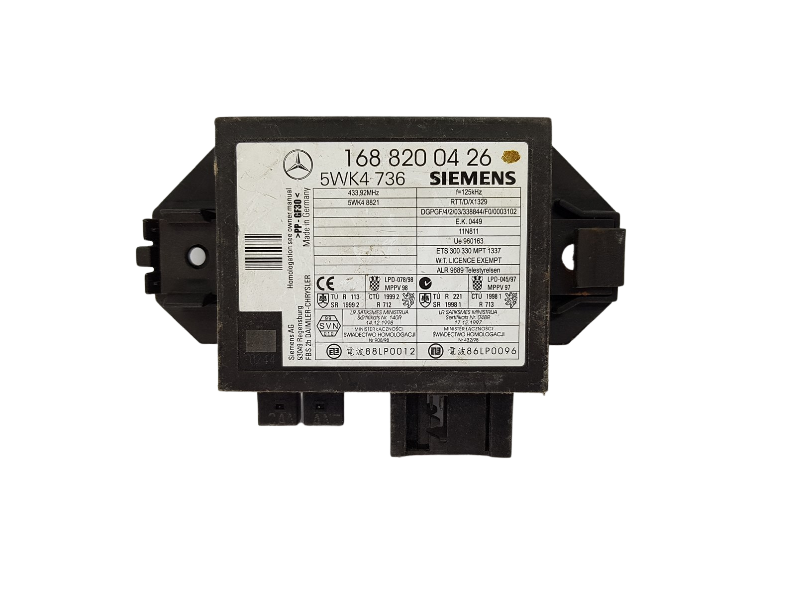 Steuergerät Immo Mercedes-Benz 1688200426 5WK4736 Siemens 18328 main product photo