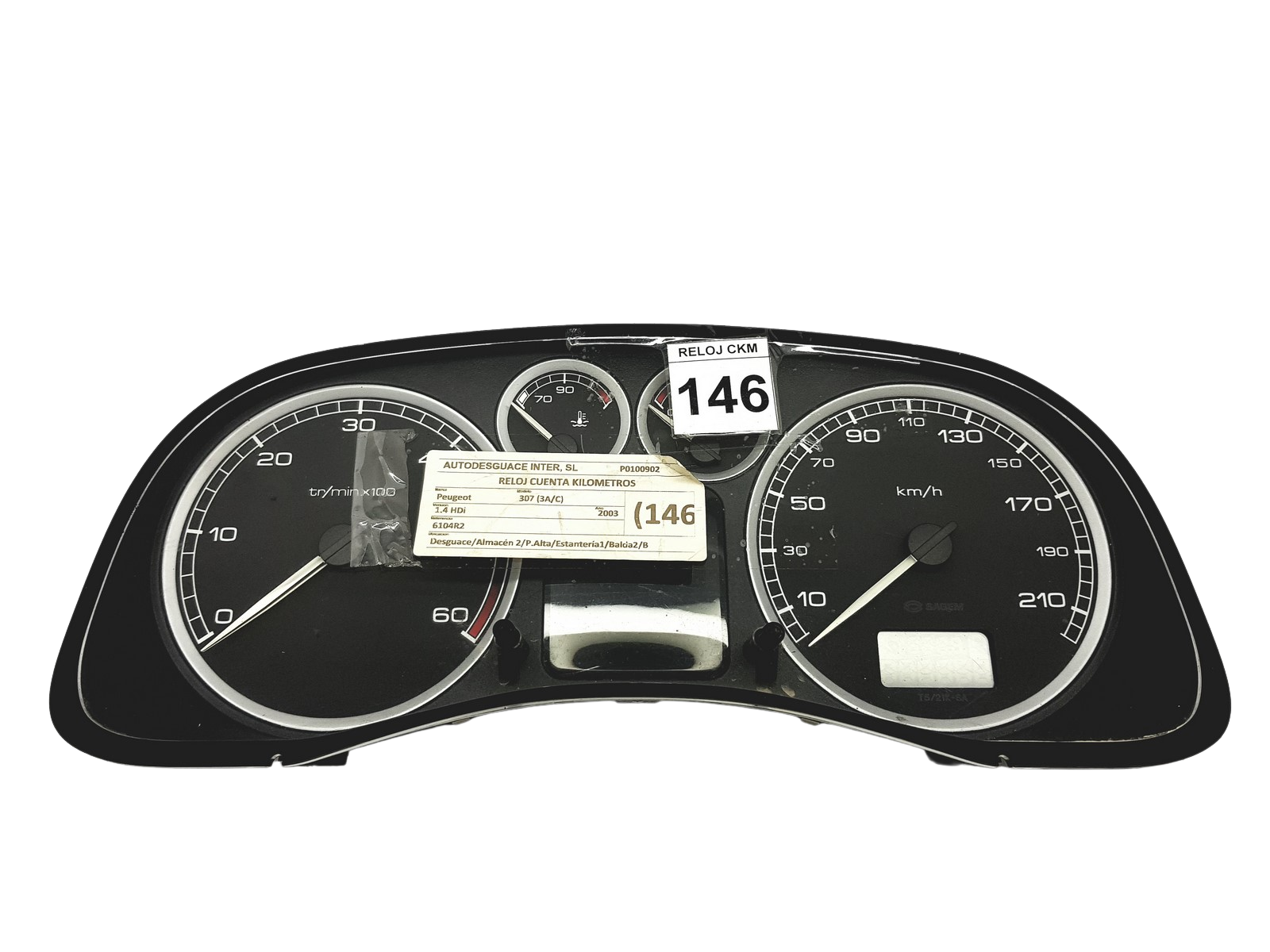 Tacho Kombiinstrument Peugeot 307 9636708880 E 05 57994 main product photo