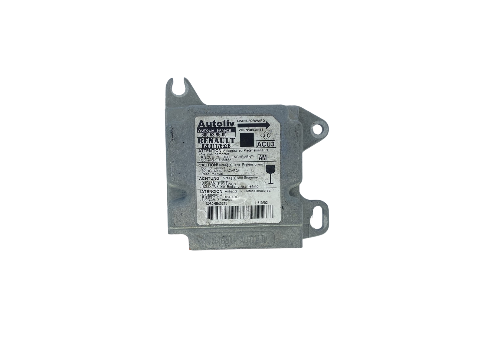 Steuergerät 8200117652B 600639500 Renault Autoliv main product photo