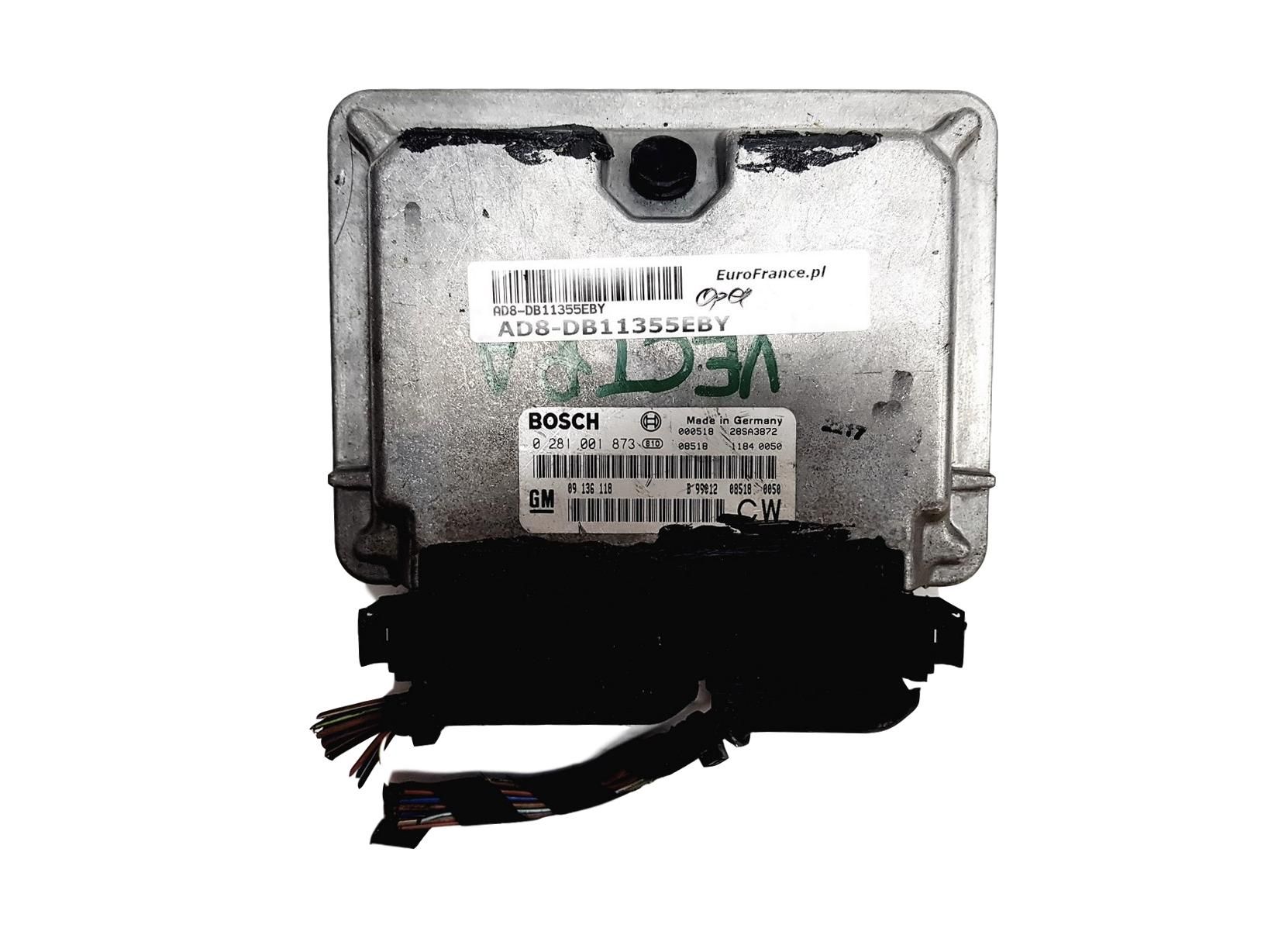 Steuergerät 0281001873 09136118 CW Opel Bosch 11355 main product photo