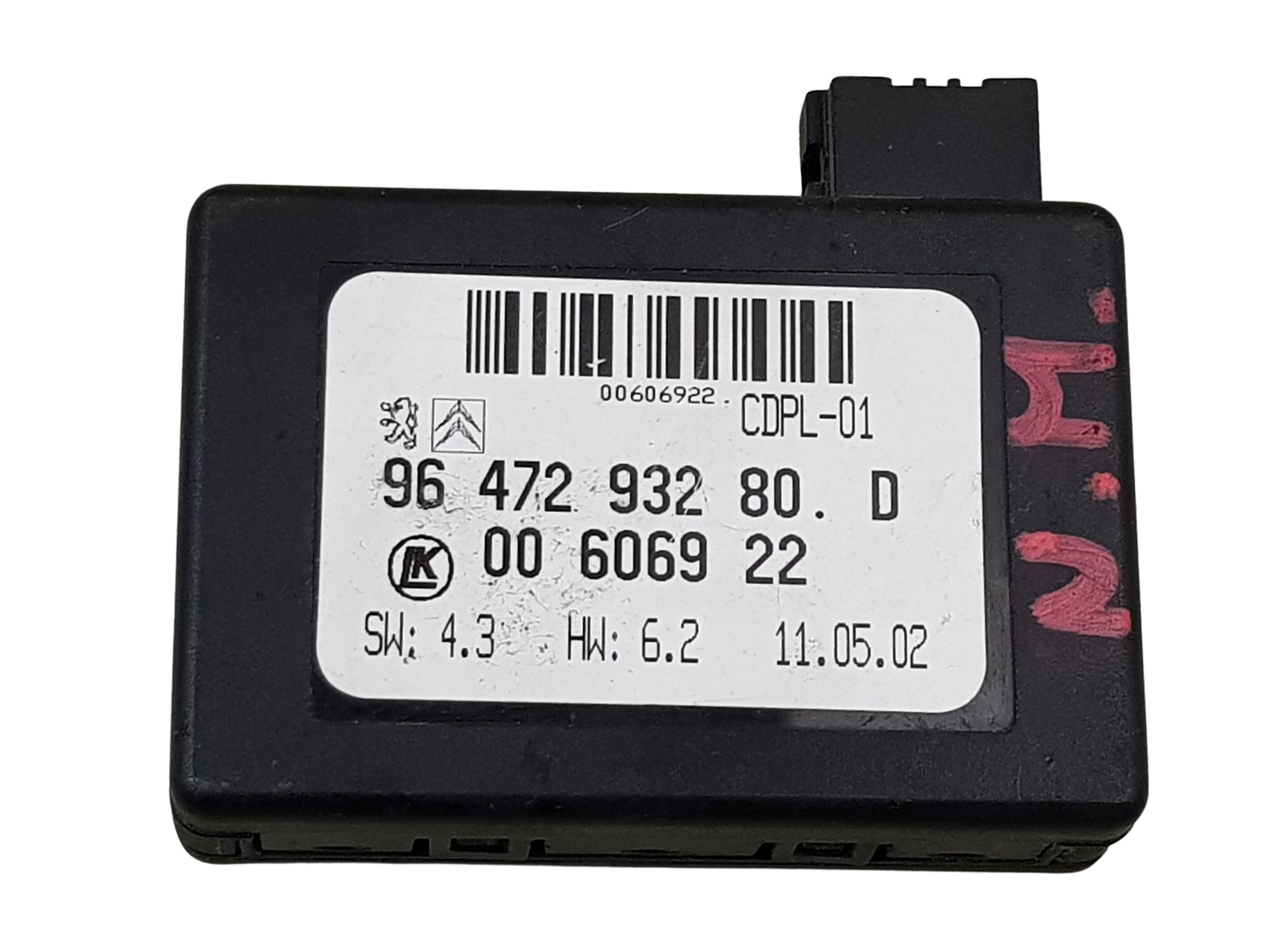 Regensensor 9647293280 6405P6 Citroen Peugeot main product photo