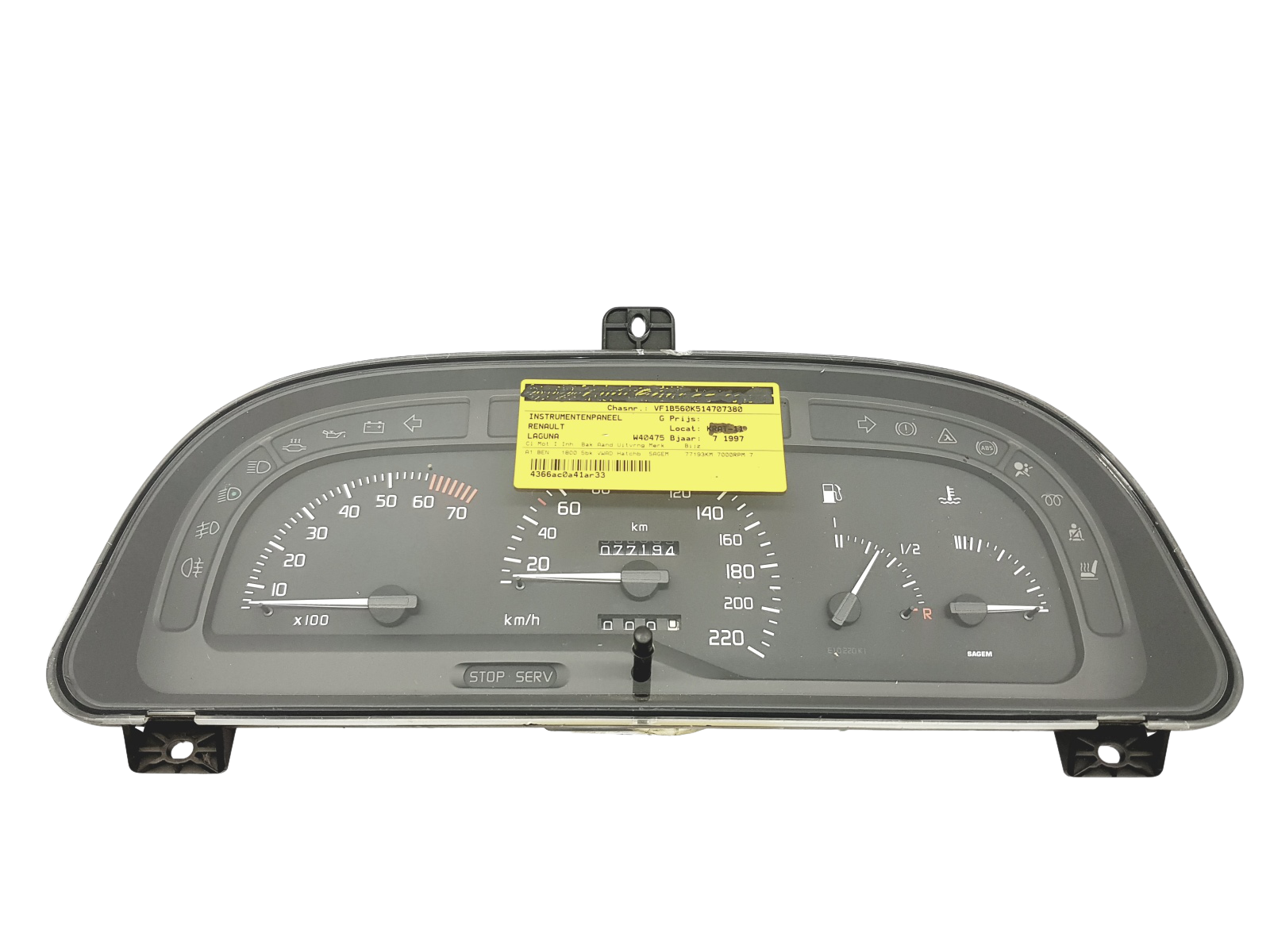 Tacho Kombiinstrument Renault Laguna 1 7700844747 46065 main product photo