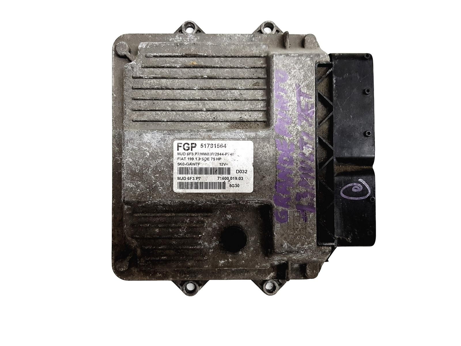 Steuergerät FGP 51781564 MJD6F3.P7 Fiat Magneti Marelli main product photo