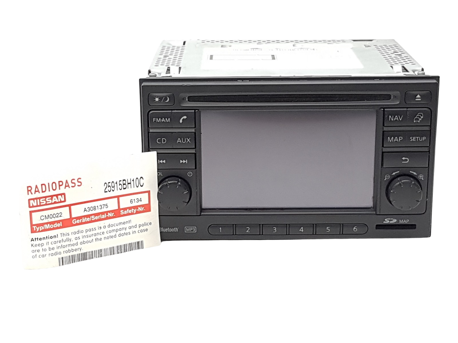 Navigationssystem Radio Nissan Qashqai Juke 25915BH10C 7612830022 main product photo