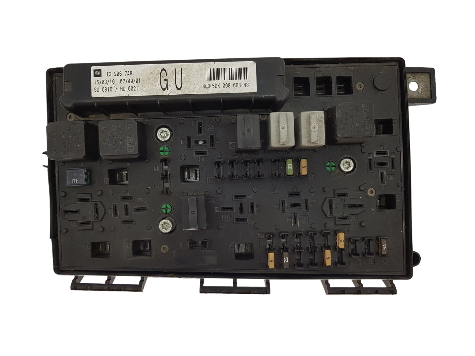 Sicherungskasten Relaiskasten Opel 13206748 5DK008668-48 GM Hella 20527 main product photo
