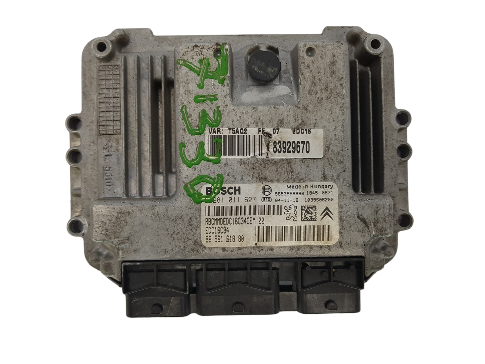 Steuergerät 0281011627 9656161880 9653958980 PSA Bosch 2901 main product photo